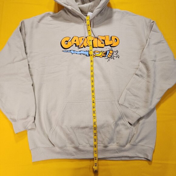 Garfield Nickelodeon Scratching Claws Hanging Hoodie Sweatshirt Beige Size 2XL - Picture 5 of 10